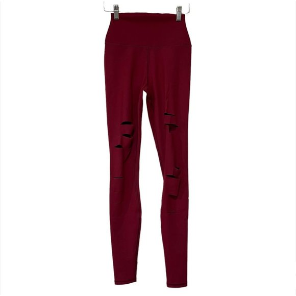 ALO Ripped Warrior High-Waist Laser Cutout Leggings - Picture 2 of 6